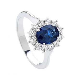 Anello con Zaffiro e Diamanti Giorgio Visconti - AB13093AZ