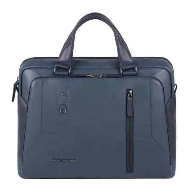 Piquadro Aktentasche mit zwei Griffen aus Hanoke-Leder blau CA3335S104 / BLU