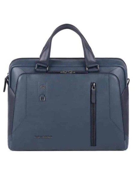 Piquadro Briefcase with two handles in Hanoke leather blue CA3335S104 / BLU