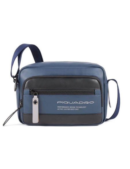 Piquadro Downtown Umhängetasche aus blauem Leder CA4863DT / BLU