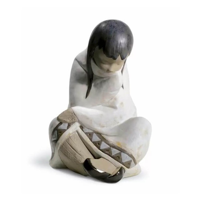 Lladrò Sculpture Eskimo girl resting - 01012541
