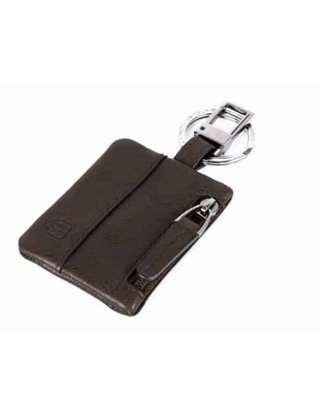 Piquadro Black Square Schlüsselanhänger braunes Leder PC4821B3 / TM