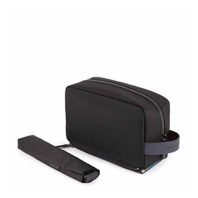 Pochette con tasca porta ombrello Piquadro Stationery blu