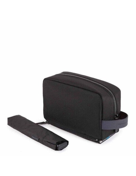 Pochette con tasca porta ombrello Piquadro Stationery blu