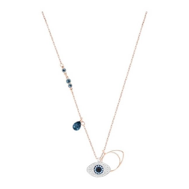 Duo Evil Eye Swarovski Pendant Necklace - 5172560
