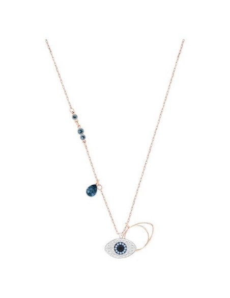 Duo Evil Eye Swarovski Pendant Necklace - 5172560