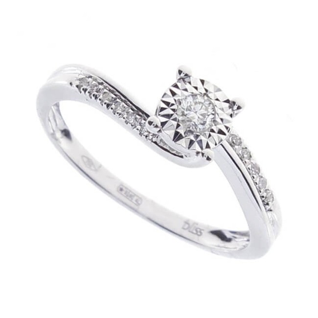 Bliss Rugiada ring in white gold and diamond pavè 20088289