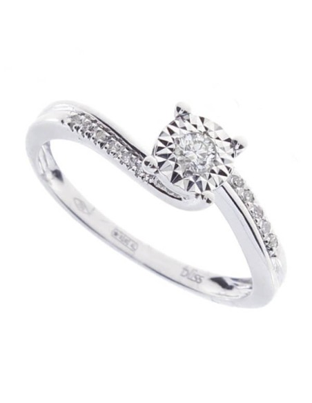 Bliss Rugiada Ring aus Weißgold und Diamantpavè 20088289