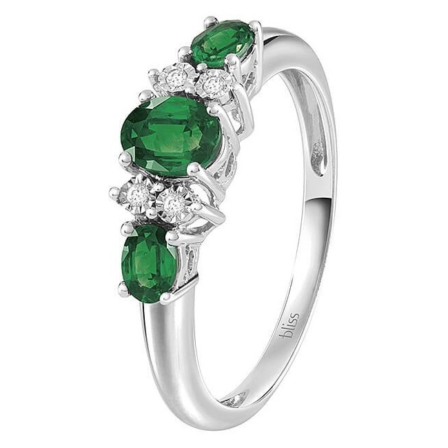 Trilogy Bliss Rugiada ring with Diamonds and Emeralds 20091473