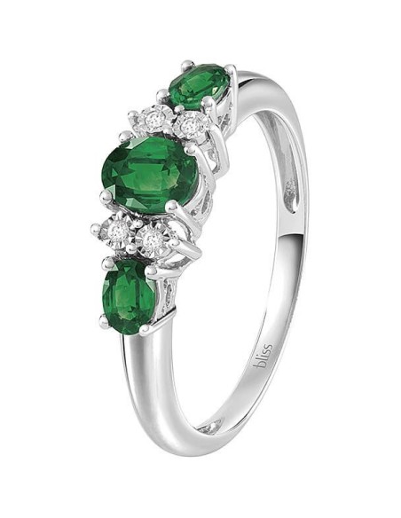 Trilogy Bliss Rugiada ring with Diamonds and Emeralds 20091473