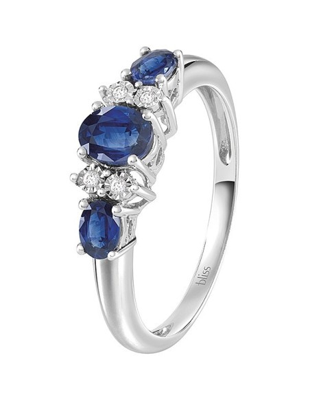 Bliss Dew Trilogy Ring mit Diamanten und Saphiren 20091471