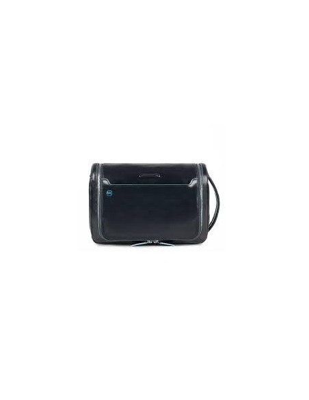 Piquadro Blue Square large beauty case in black leather - BY3853B2 / N