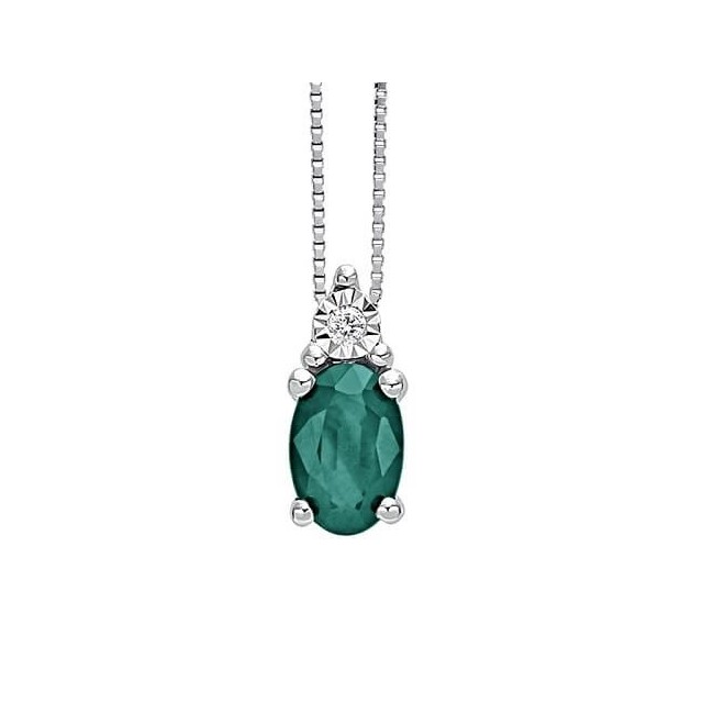 Bliss Rugiada Colors emerald and diamond necklace 20074413