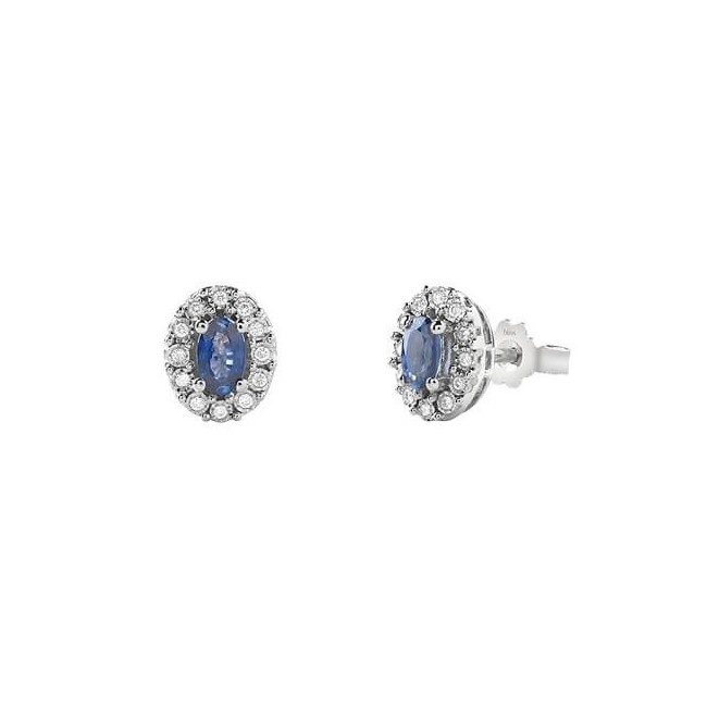 Bliss Regal earrings white gold, sapphire and diamonds 20085161
