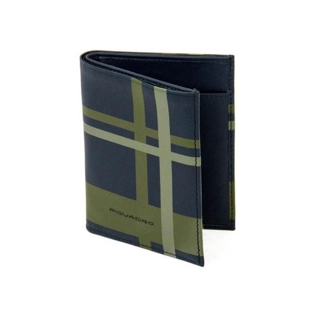 Piquadro blue patterned men's wallet PU1393TAGR / CHECKBLU