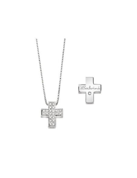 Salvini I Signs cross necklace with diamonds 20067605
