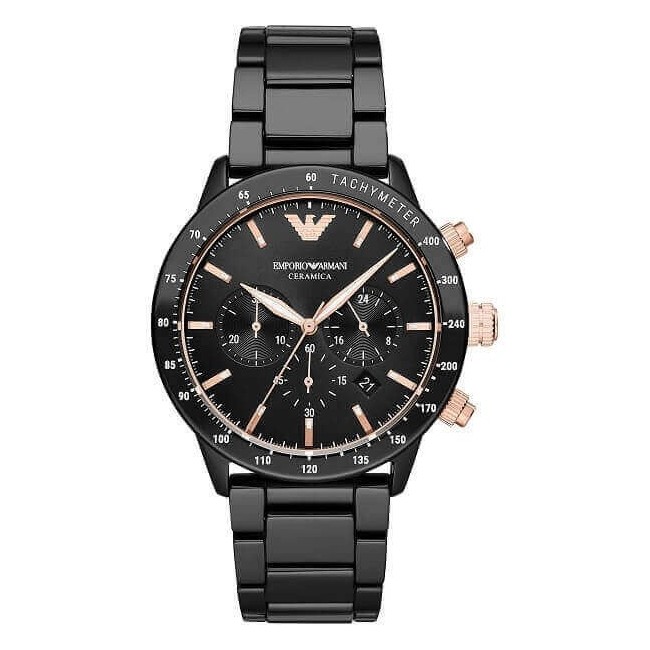 Emporio Armani Herrenuhr Chronograph schwarz AR70002
