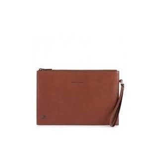Piquadro Stationery wrist clutch in tan leather AC508B3 / CU