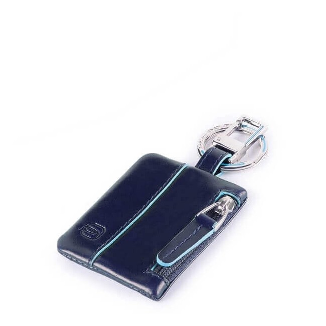 Piquadro key ring with side pocket Blue Square midnight blue