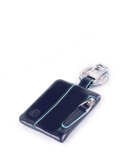 Piquadro key ring with side pocket Blue Square midnight blue