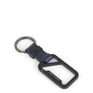 Portachiavi Piquadro PQJ doppio moschettone blu