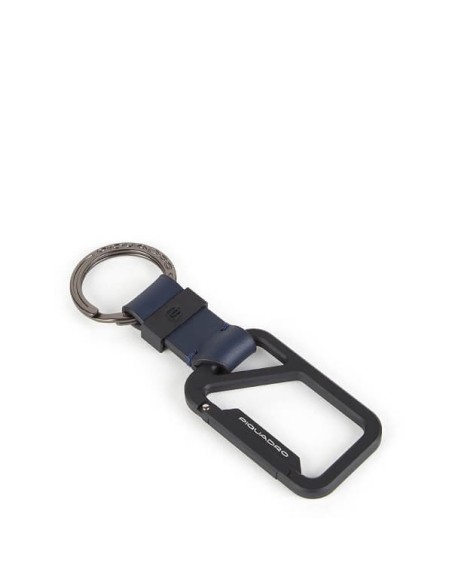 Portachiavi Piquadro PQJ doppio moschettone blu