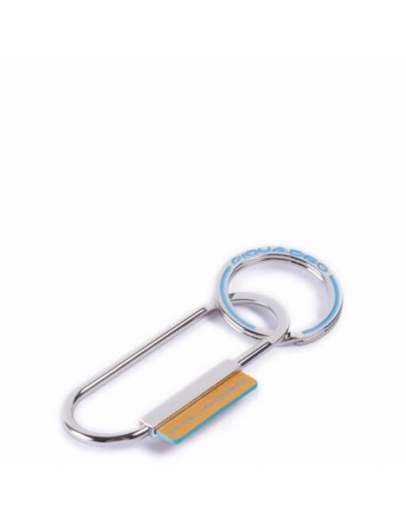 Piquadro key ring in metal Blue Square yellow PC4565B2 / G