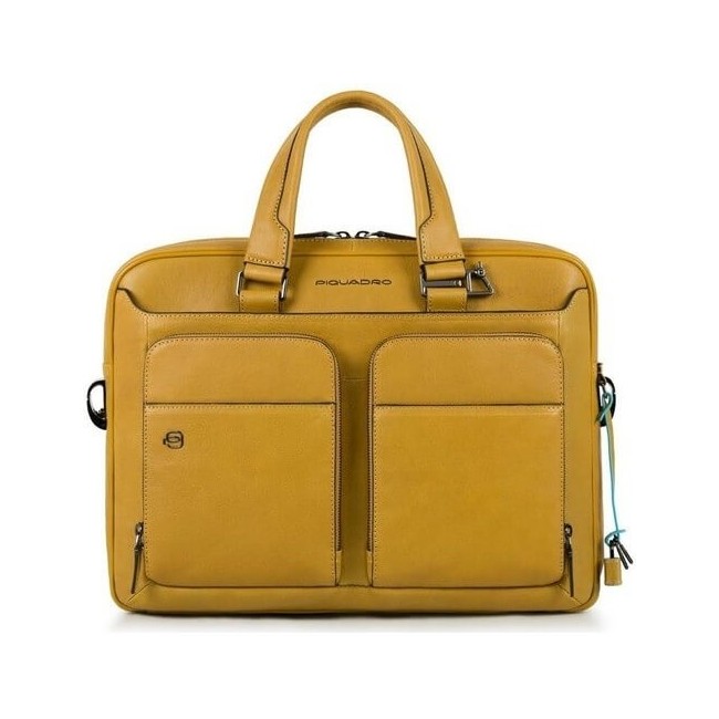 Piquadro Black Square yellow thin pc bag CA2849B3 / G