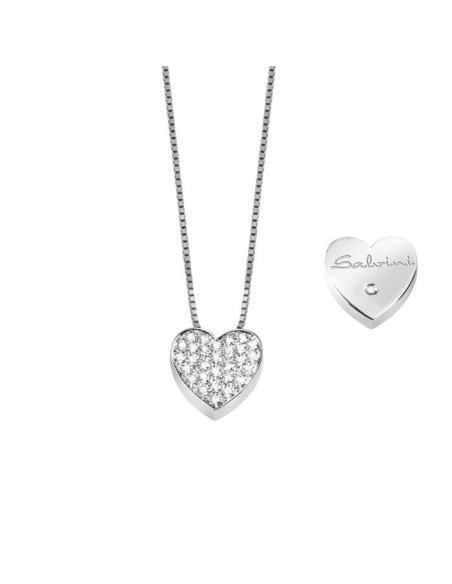 Salvini I Signs Heart Necklace with Diamonds Pavè - 20067544