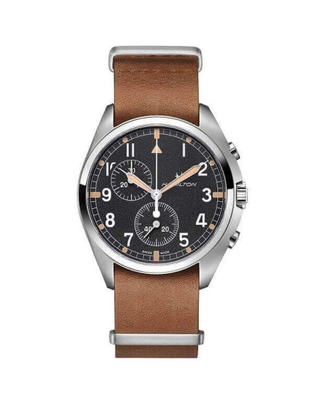 Hamilton Khaki Aviation Pilot Leather - H76522531