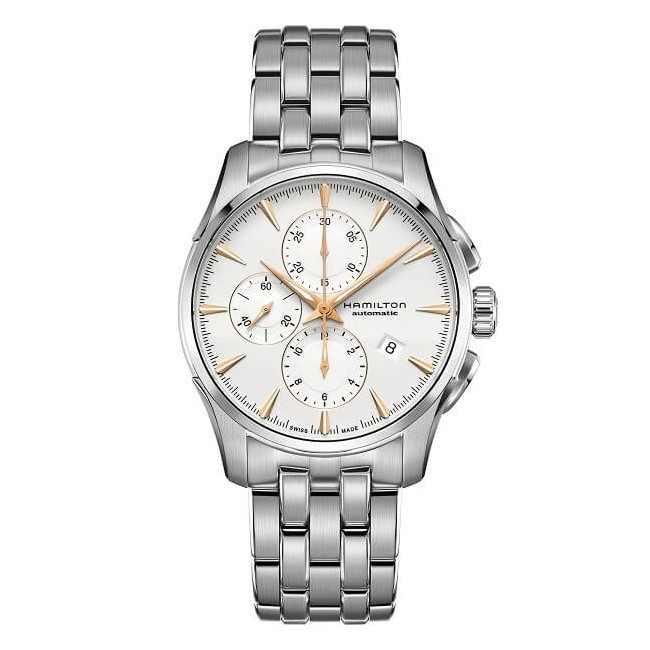 Hamilton Jazzmaster Auto Chrono watch with rose hour markers H32586111