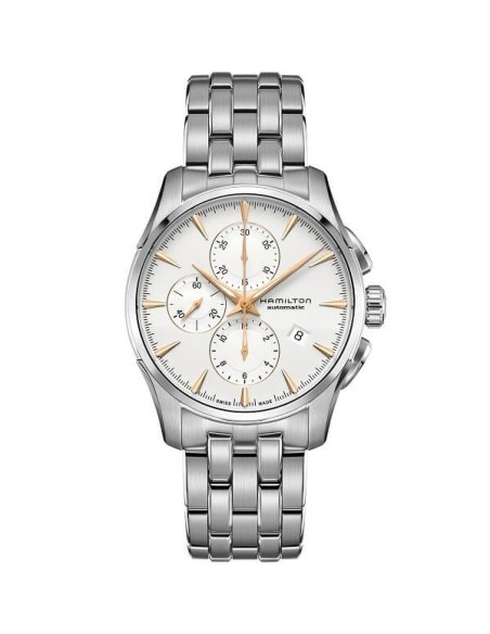 Orologio Hamilton Jazzmaster Auto Chrono indici rosè H32586111