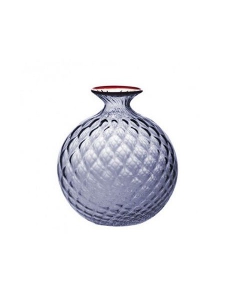 Vase Venini Monofiore Balloton small Uva Filo Rosso 100.16