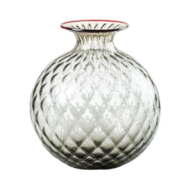 Venini Monofiore Balloton mini transparent vase red thread 100.14