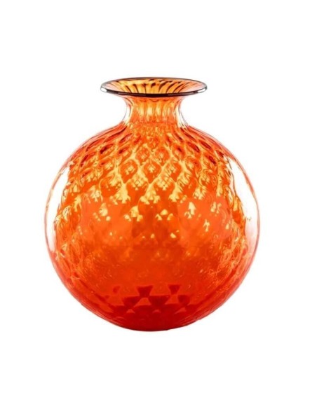 Vase Venini Monofiore Balloton groß Orange mit blauem Faden 100.29