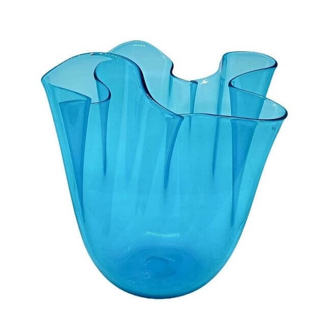 Venini vase Medium handkerchief transparent blue 700.02