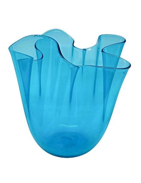 Vaso Venini Fazzoletto medio azzurro trasparente 700.02