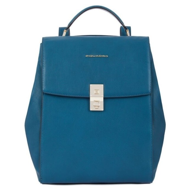 Woman backpack iPad holder Piquadro Dafne teal CA5278DF / OT2