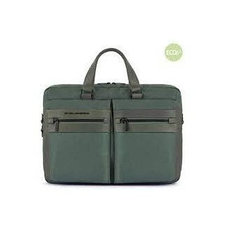 Piquadro Aktentasche aus recyceltem Woody-Stoff grün CA5750S117 / VE
