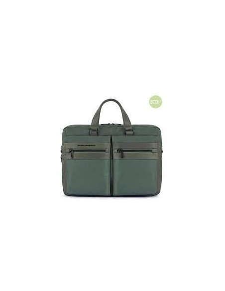 Piquadro Briefcase in recycled Woody fabric green CA5750S117 / VE