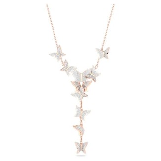 Collana Swarovski Lilia rosè con farfalle e pavè bianco 5636419