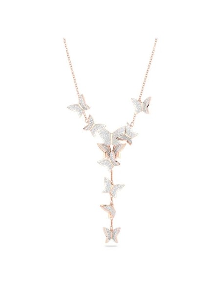 Collana Swarovski Lilia rosè con farfalle e pavè bianco 5636419