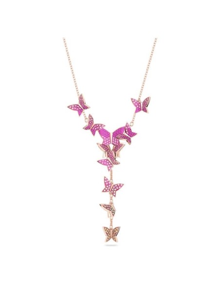 Swarovski Lilia rosé necklace with butterflies and pink pavè 5636420