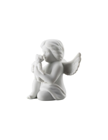 Angelo con orsetto Rosenthal in porcellana bianca
