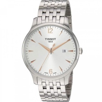 Tissot Tradition large silver and rosé watch - T0636101103701