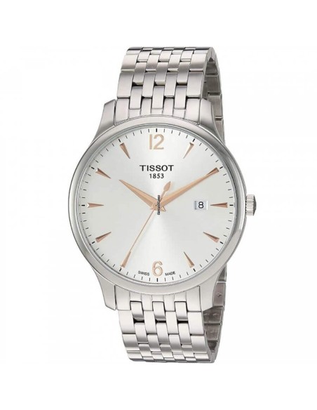 Tissot Tradition große Uhr in Silber und Rosé – T0636101103701