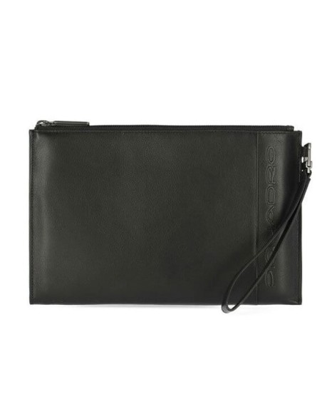 Piquadro Handgelenk-Clutch aus schwarzem Leder - AC5099S118 / N
