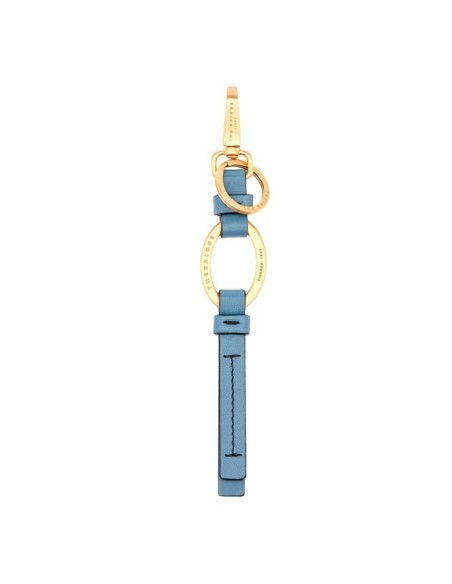 The Bridge Duccio keychain in light blue leather 09333201
