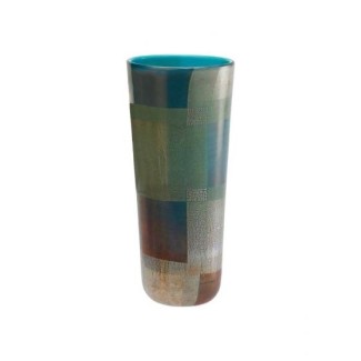 Venini Torcello Vase Aquamarin / Blattgold und Blattsilber - 515.60