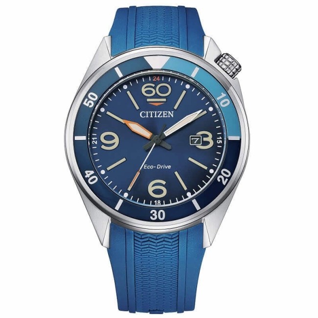 Citizen Seaplane Eco-Drive polyurethane watch blue - AW1719-18L